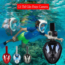Kính đi bơi - Kính lặn biển kèm ống thở gắn đc Camera hành trình