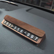 Bảng số điện thoại chất liệu gỗ cao cấp gắn taplo xe ô tô phong cách sang trọng