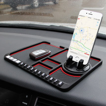 Giá đỡ điện thoại xe ô tô xoay 360 độ kèm thảm chống trượt và bảng số điện thoại